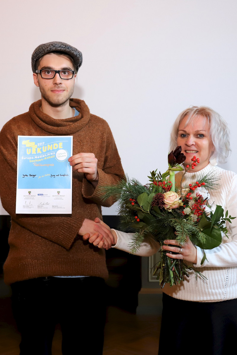 Max Dreyer für Jette Berger mit Annekatrin Valverde (Medienanstalt Sachsen-Anhalt)